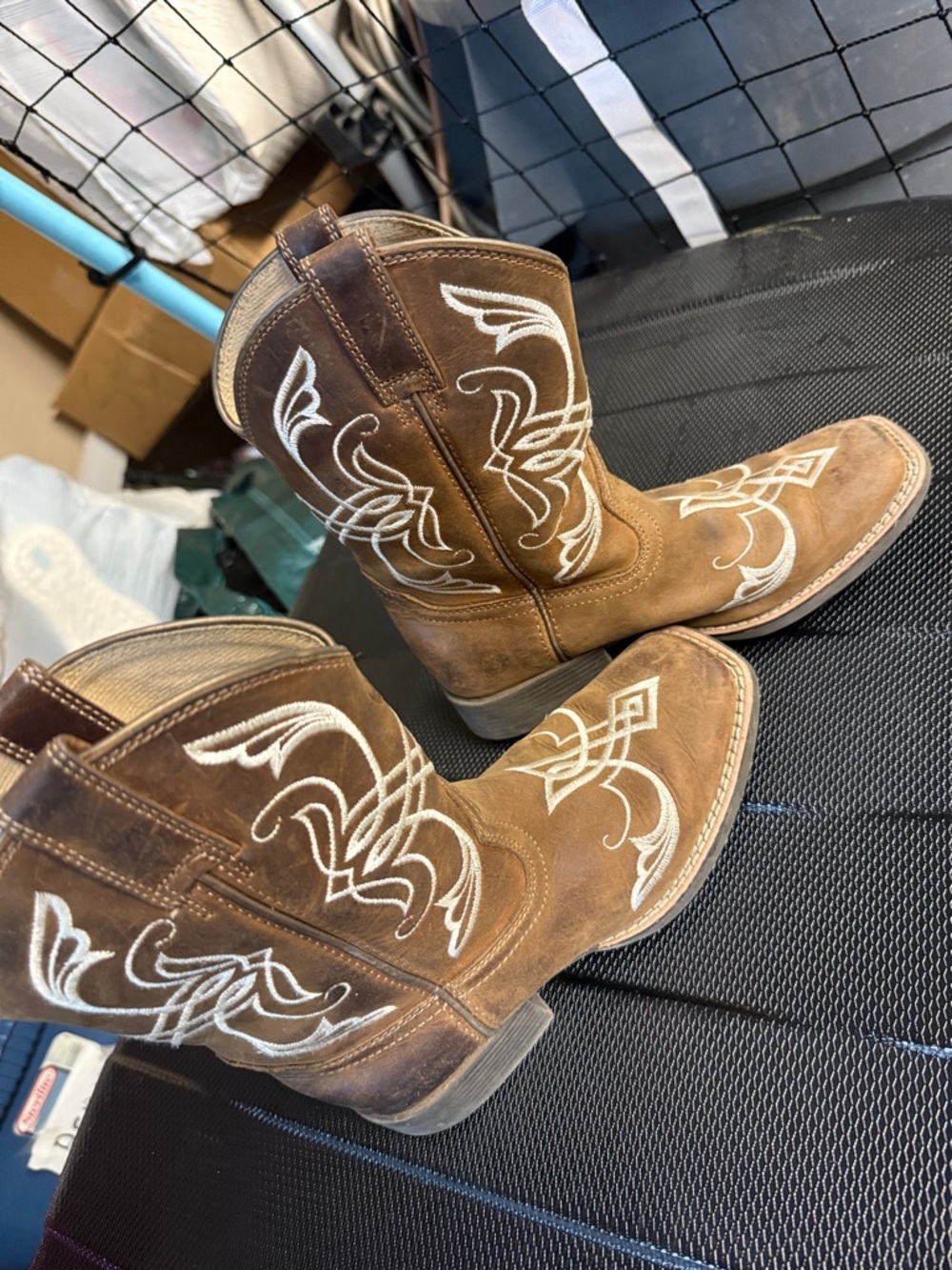 Ariat Brown Leather Western Boot with Tan Lining